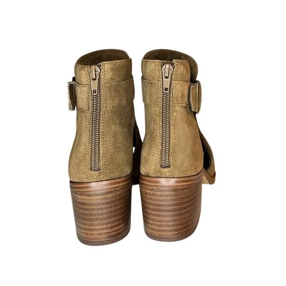 Sole Society  Suede Peep Toe Bootie Caramel 5.5 36 - Picture 4 of 5